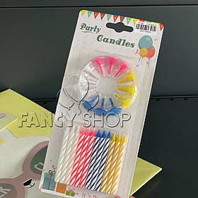 Свічки в торт "Класичні", 24 шт, мікс, Набор свечей в торт "Классика"