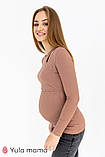 Жіночий лонгслів для вагітних і годування Doris NR-12.012 капучино, розмір L, фото 3