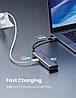 USB-хаб Ugreen USB type-c багато портів адаптер концентратор 7 в 1 алюмінієвий 100 B Grey (CM512), фото 5