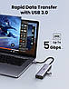 USB-хаб Ugreen USB type-c багато портів адаптер концентратор 7 в 1 алюмінієвий 100 B Grey (CM512), фото 6