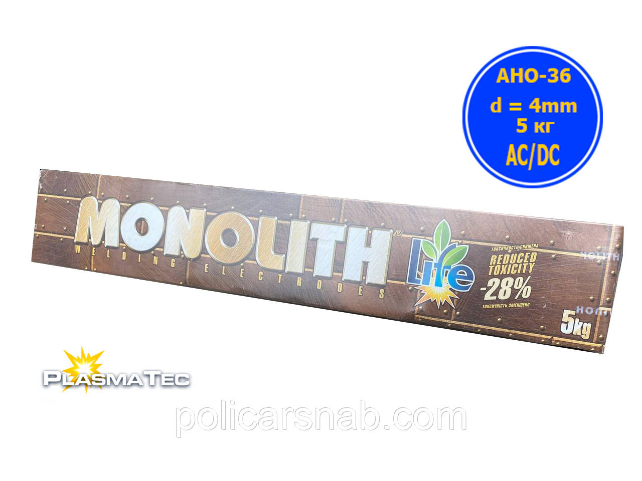 Електроди PlasmaTec Моноліт РЦ 4 мм 5 кг ТМ MONOLITH