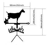 Флюгер Коза №2, флюгер на дах з металу 2 мм., фото 2