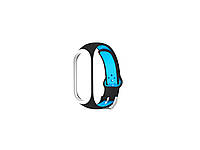 Ремешок Nike style с металлической застежкой для фитнес-браслета Xiaomi Mi Band 4 и 3 Черный с голубым