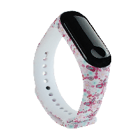 Силиконовый ремешок MRK для фитнес браслета Xiaomi Mi Band 4/3 с рисунком Pink-White (mrk21042015)