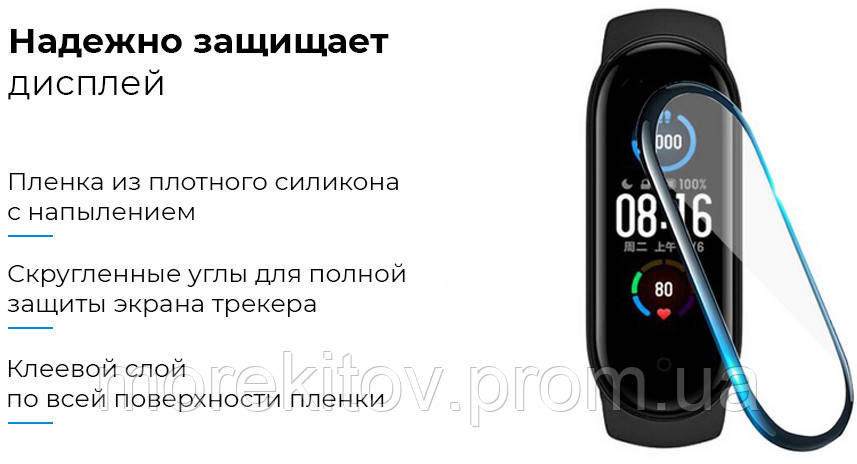 Защитная пленка MRK 3D-Curved для Xiaomi Mi Band 5/6 (mrk7572) - фото 2 - id-p1577875680