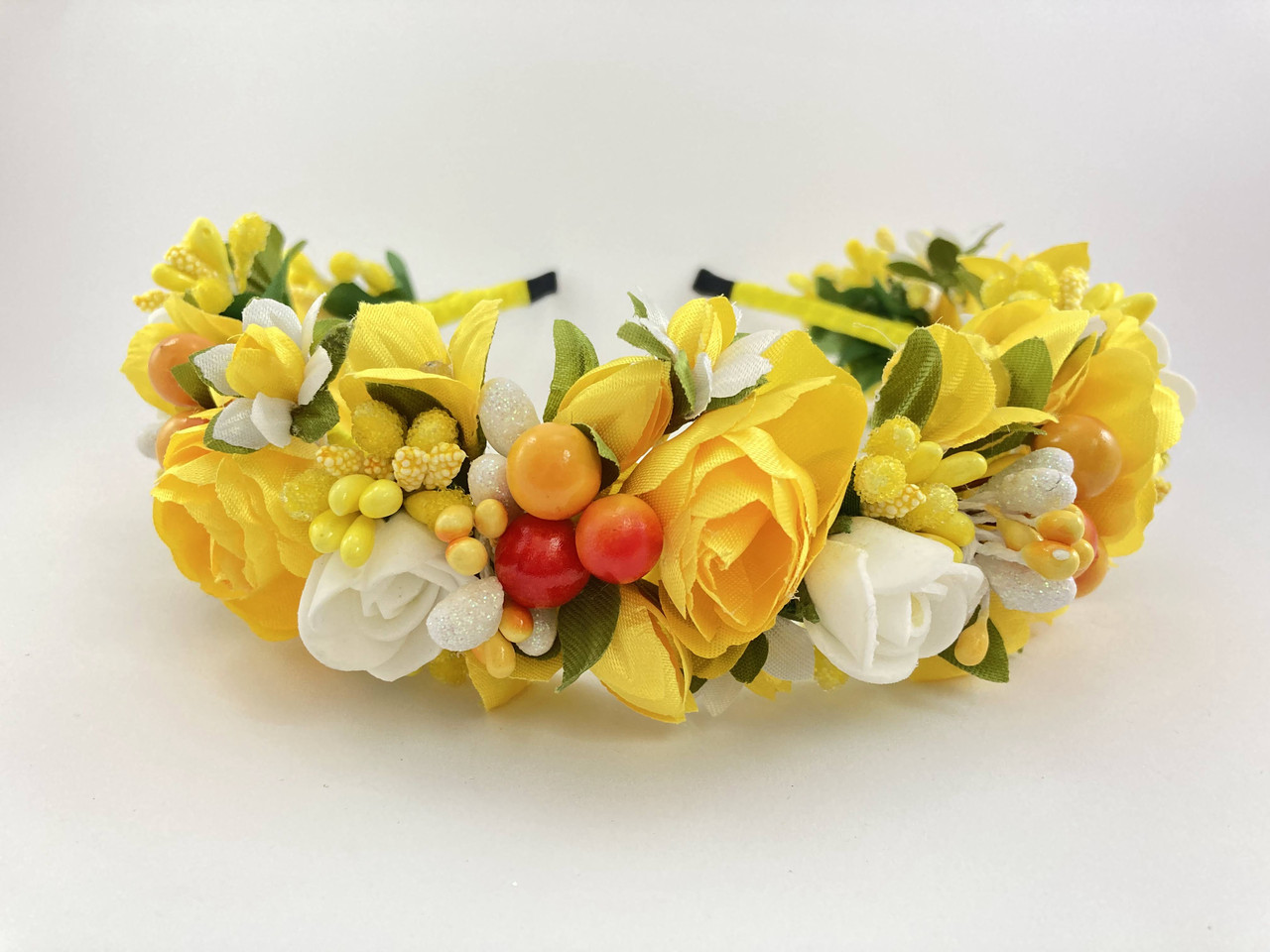 Віночок на голову з жовтих квітів, фото 1