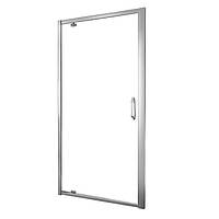 X1 дверь 100см распашная для ниши и боковой стенки, профиль глянцевый хром, стекло прозрачное