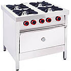 Плита газова з духовкою ПГД-4-Б, плита під газовий балон, промислова газова плита, професійна кухонна плита під балонний газ, фото 2