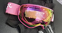 New !Профессиональная лыжная маска Copozz с двойной линзой розовая