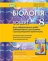 Біологія, 8 кл. Зошит для лабараторних робіт та досладницький практикум - Матяш Н. Ю. - Генеза (103375)