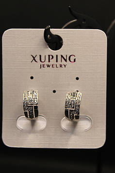 Незрівнянні Хьюпінг сріблясті сережки з камінням гірський кришталь Xuping медичне золото