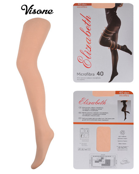 Капронові колготи Elizabeth 40 den microfibre бежеві розмір 4