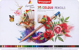 Набір кольорових олівців EXPRESSION, 36шт., мет.коробка, Bruynzeel