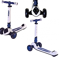 Дитячий складний триколісний самокат зі світлодіодами Maraton Pony Білий