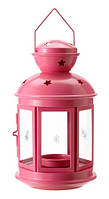 Ліхтар металевий рожевий
