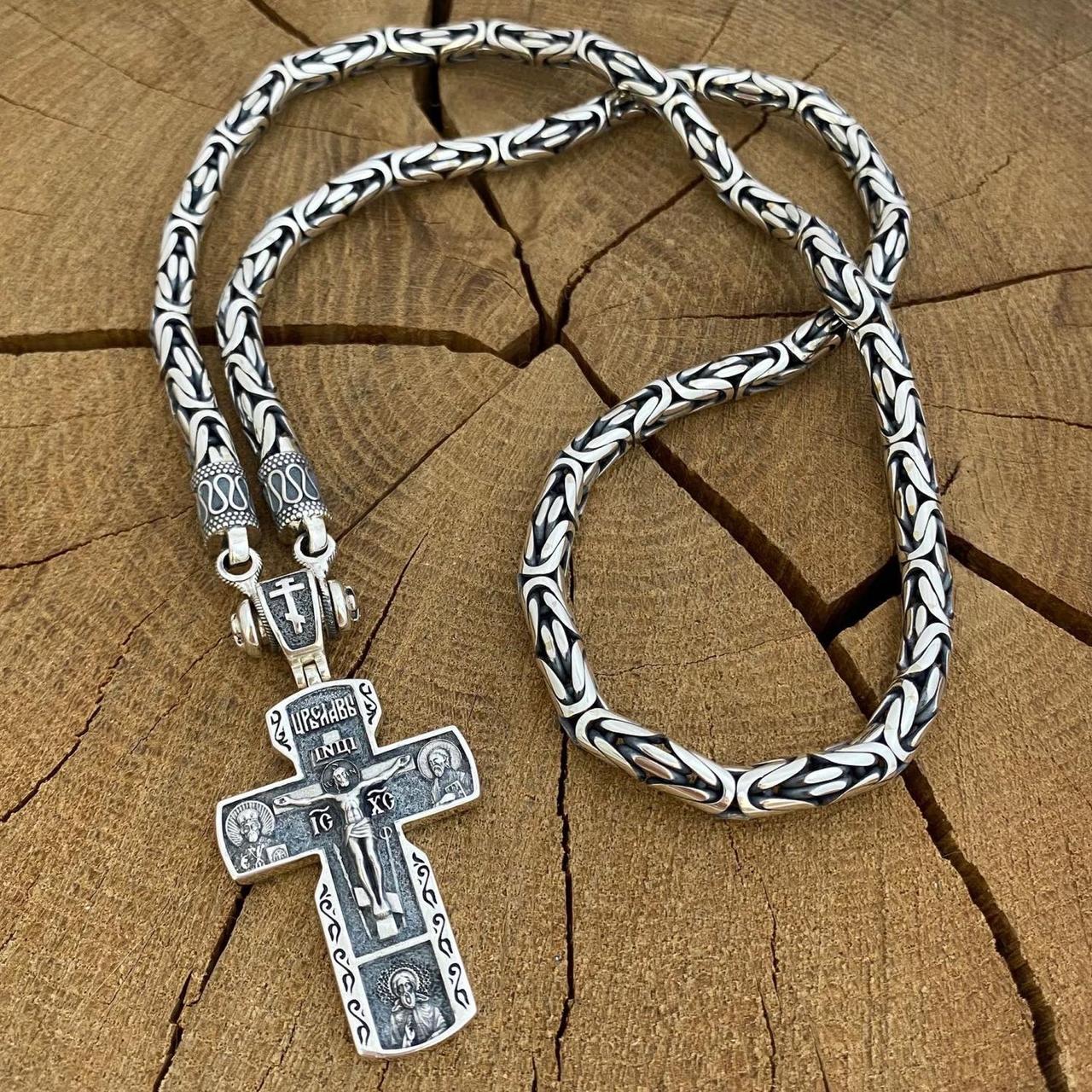 Срібний ланцюжок Лисий Хвост із Хрестом, фото 1