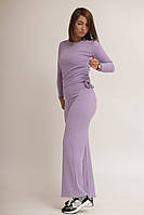 Стильний жіночий прогуночний костюм трикотаж у рубчик