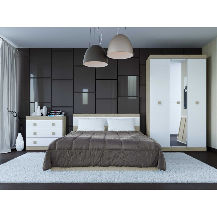 Комплект з тридверною шафою в спальню "Соната" від Еверест (3 варіанти кольорів), фото 1