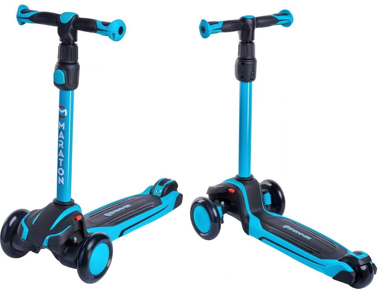Maraton Global Самокат триколісний дитячий складний зі світними колесами Синій, фото 1