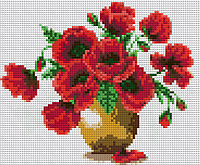 Алмазная вышивка "Маки" цветочная композиция ваза окно полная выкладка мозаика 5d наборы 23x30 см