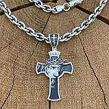 Срібний ланцюжок Якір без граней з держаком, хрестом, хрестом, 33.5., фото 6