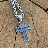 Срібний ланцюжок Якір без граней з держаком, хрестом, хрестом, 33.5., фото 5
