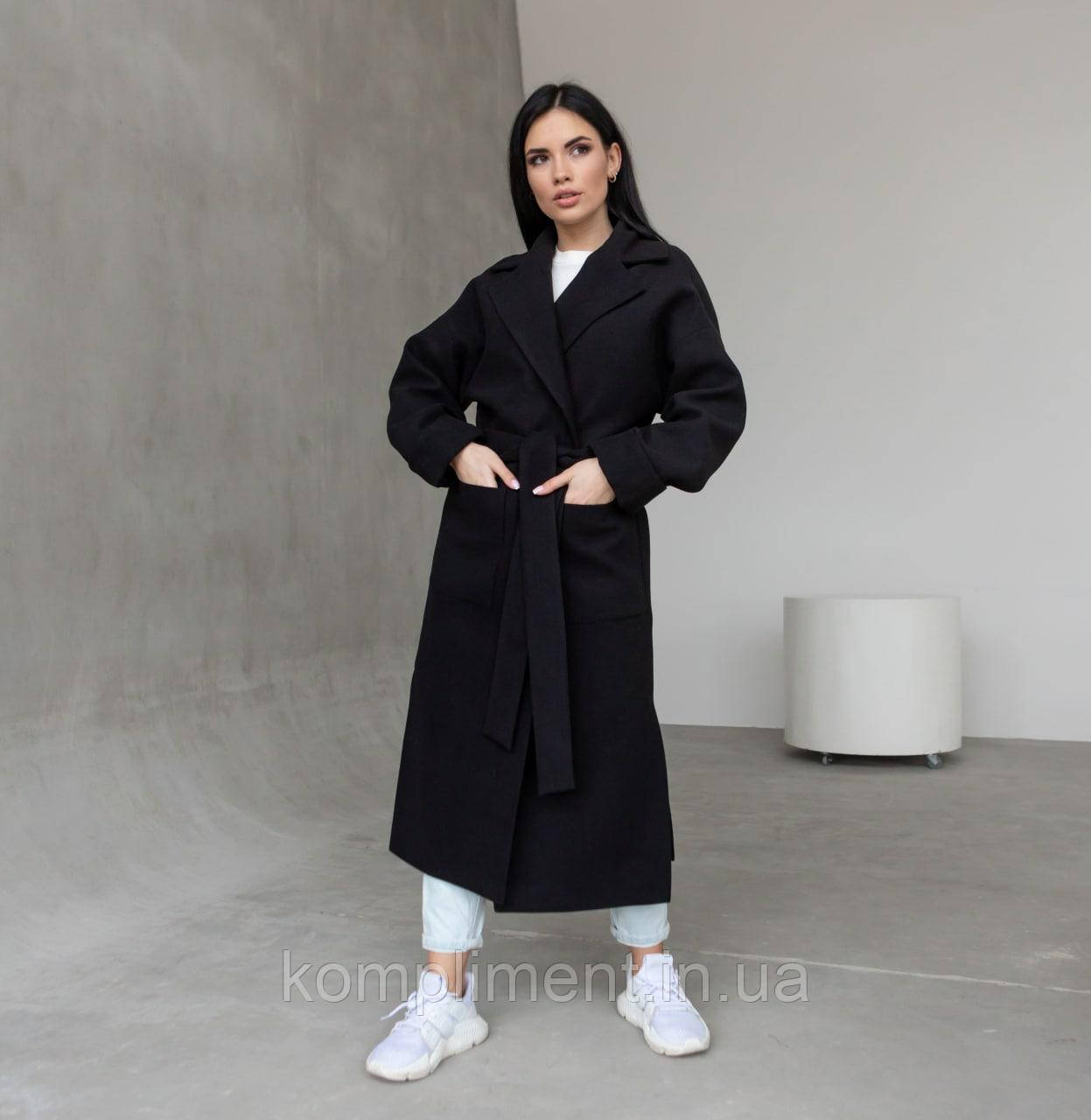 Елегантне жіноче молодіжне демісезонне пальто "Палермо", чорний