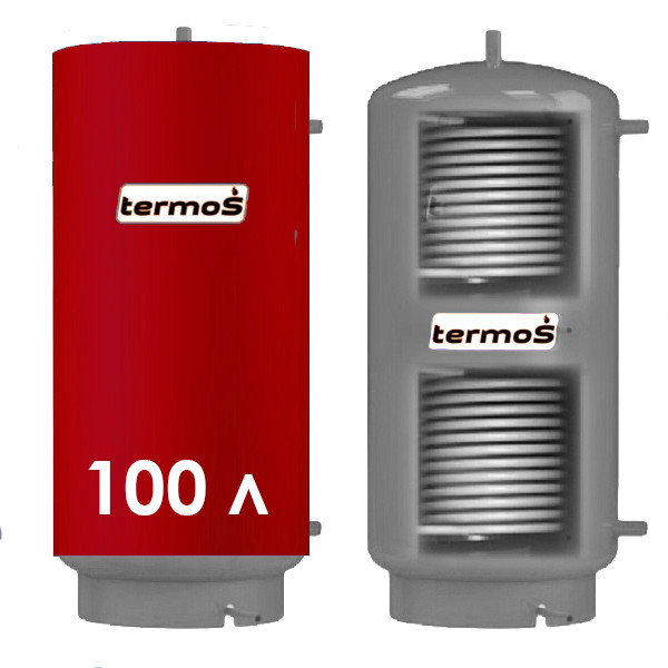 Теплоакумулятор із неіржавкої сталі TERMO-S TA-100L з двома теплообмінниками