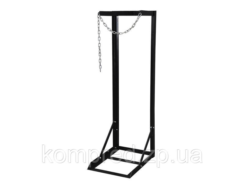Стійка для одного балона 300х300х1000мм (з ланцюгом) Чорна без коліс Kompred OL359, фото 1