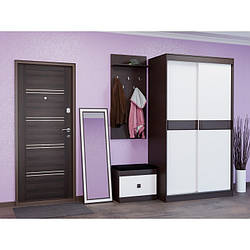 Сучасна модульна прихожа з шафою купе та пуфом венге 180 см Соната Комплект 12 Еверест