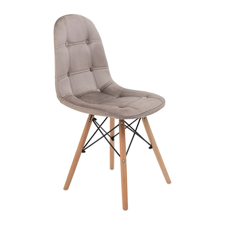 Стілець обідній Спліт каркас дерево, меблева тканина вельвет Какао (Richman ТМ)