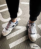 Кросівки чоловічі New Balance 550 білі з синім шкіра демісезонні стильні Нью Беленс, фото 7