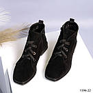 Жіночі черевики зі шнурком із натуральної замші чорного кольору  40 р-р, фото 5