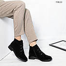 Жіночі черевики зі шнурком із натуральної замші чорного кольору  40 р-р, фото 7