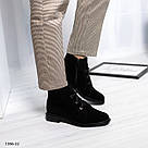 Жіночі черевики зі шнурком із натуральної замші чорного кольору  40 р-р, фото 10