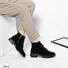 Жіночі черевики зі шнурком із натуральної замші чорного кольору  40 р-р, фото 8