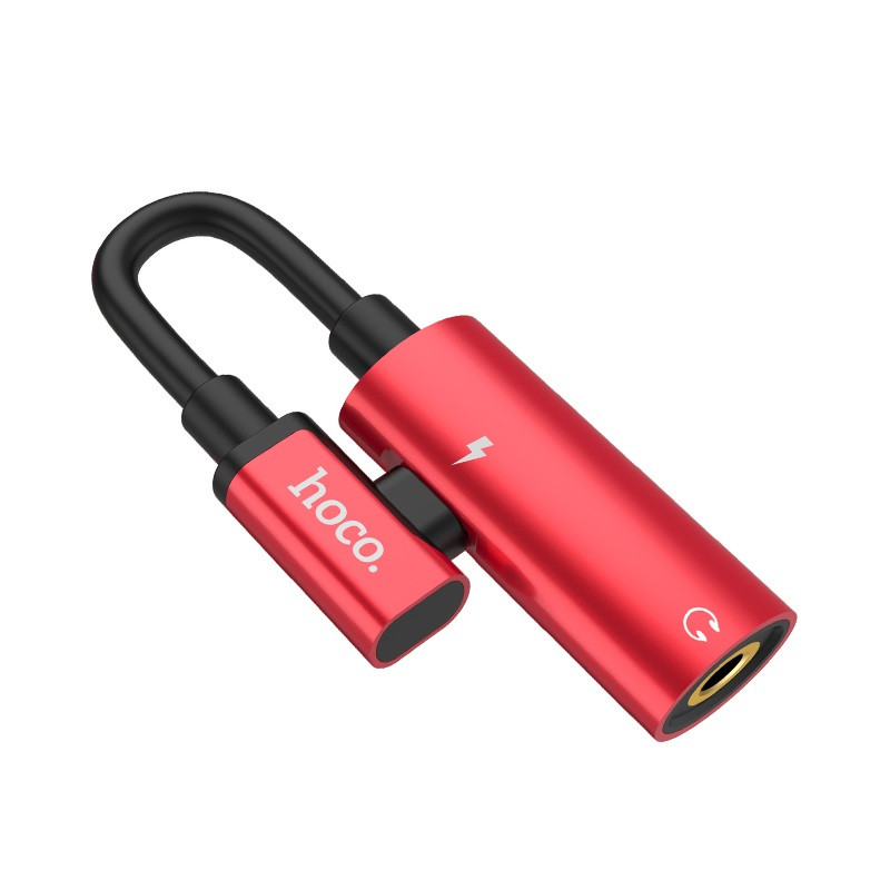 Перехідник для навушників type c Audio converter HOCO LS-19 (Type-C 2in1) Оригінал
