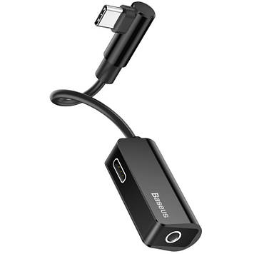 Перехідник адаптер для навушників з телефону type c на 3.5мм навушники + Type-C для заряджання Baseus