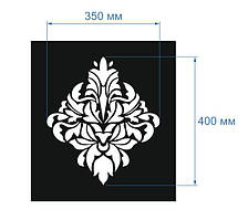 Трафарет 109 UA 350 х 400 х 1 мм пластиковий для декоративної штукатурки і фарби (багаторазовий)