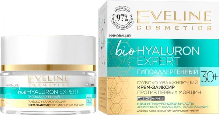 Крем-еліксир гіпоалергенний зволожуючий ,Eveline Cosmetics Bio Hyaluron Expert 30+ 50 мл (5903416007135)