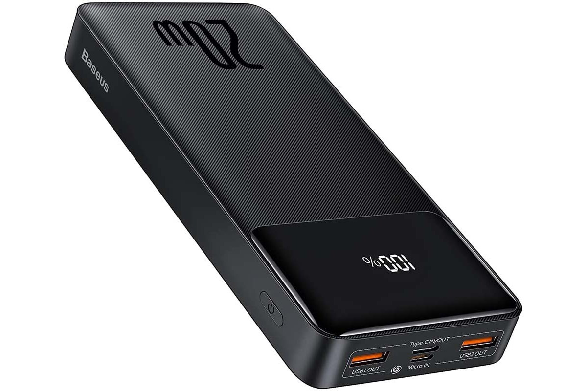 Портативна батарея Power Bank Baseus 20000 мА·год 20 W PD QC 4.0 зі швидким заряджанням Black (PPBD20K)