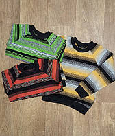 Дитячий светр для хлопчика, реглан (джемпер) в'язаний у смужку