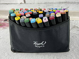 Скетч-маркери двосторонні Набір 80 кол. У сумці