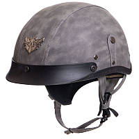 Шлем для мотоцикла, мужской мотошлем для чоппера, ретро-каска KCO 318 размер L (59-60) серый