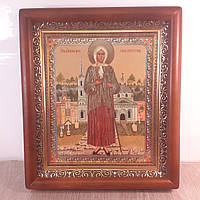 Ікона Воздвиження Хреста Господнього, лик 15х18 см, у коричневому прямому дерев'яному кіоті