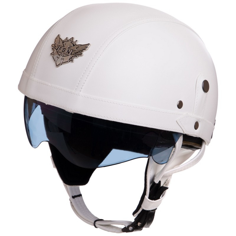 Открытый шлем для мотоцикла с очками, мотошлем для чоппера, ретро-каска KCO 328 размер M (55-58) белый - фото 1 - id-p1578075975