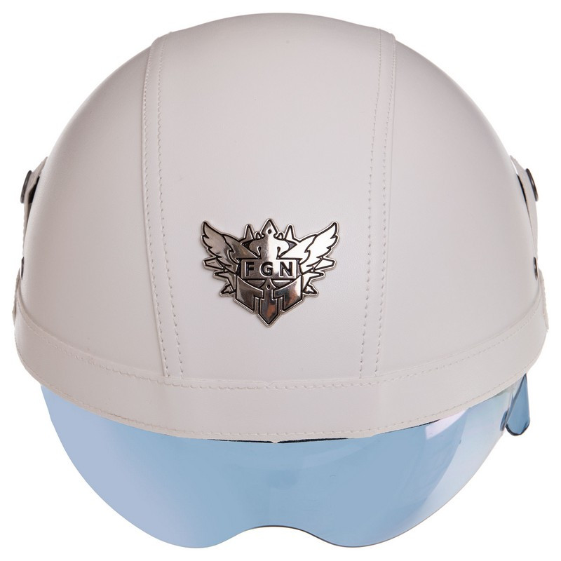Открытый шлем для мотоцикла с очками, мотошлем для чоппера, ретро-каска KCO 328 размер M (55-58) белый - фото 2 - id-p1578075975