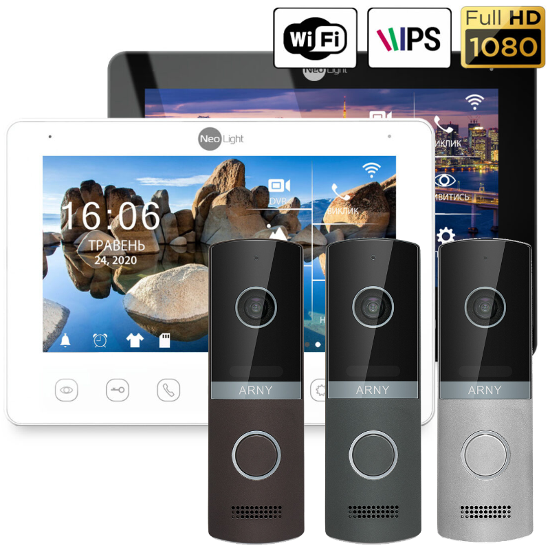 NeoLight OMEGA+ HD WF комплект відеодомофона NeoKIT HD+ WF