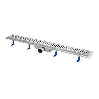 Трап Qtap Dry FA304-900 лінійний із сухим закривом і неіржавкою решіткою 900х73