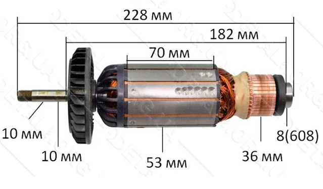 Якорь шлифмашины по бетону Sparky 230 MBA 2500 PW, фото 1